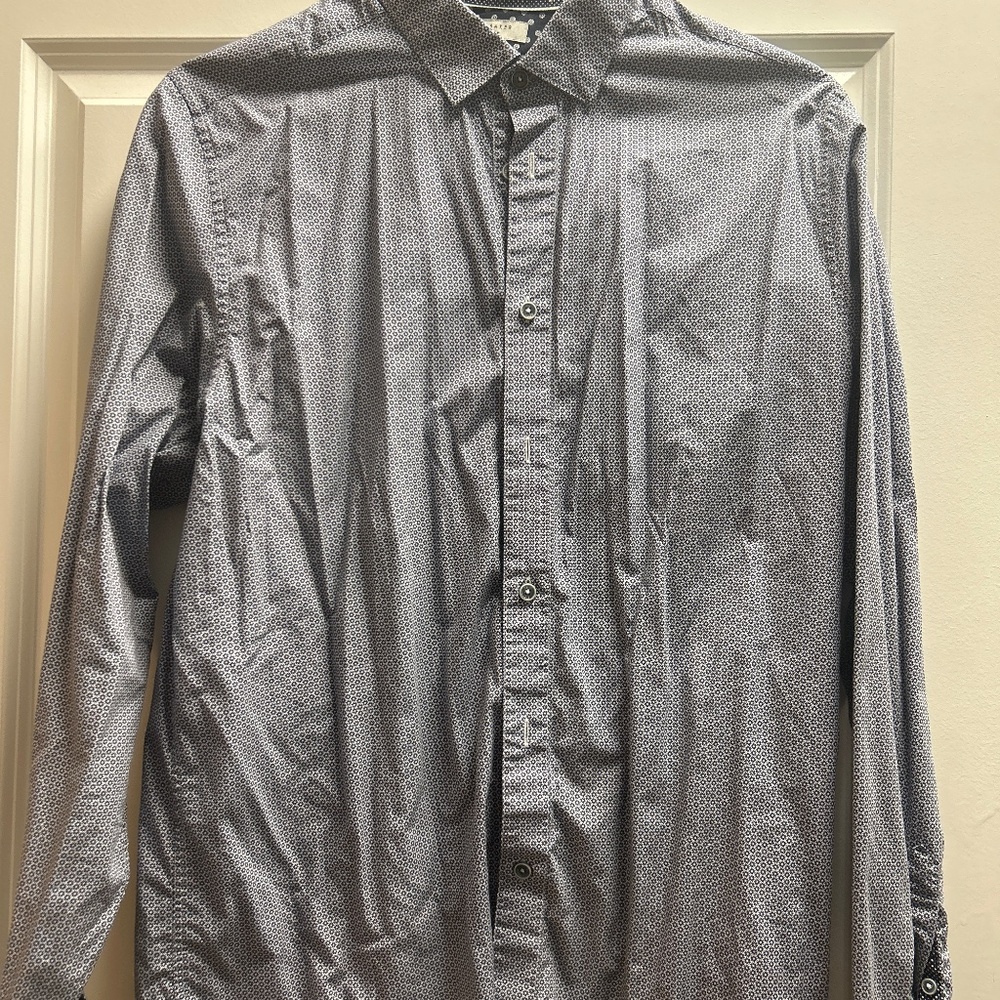 Ted Baker Size 5 navy blue button Down